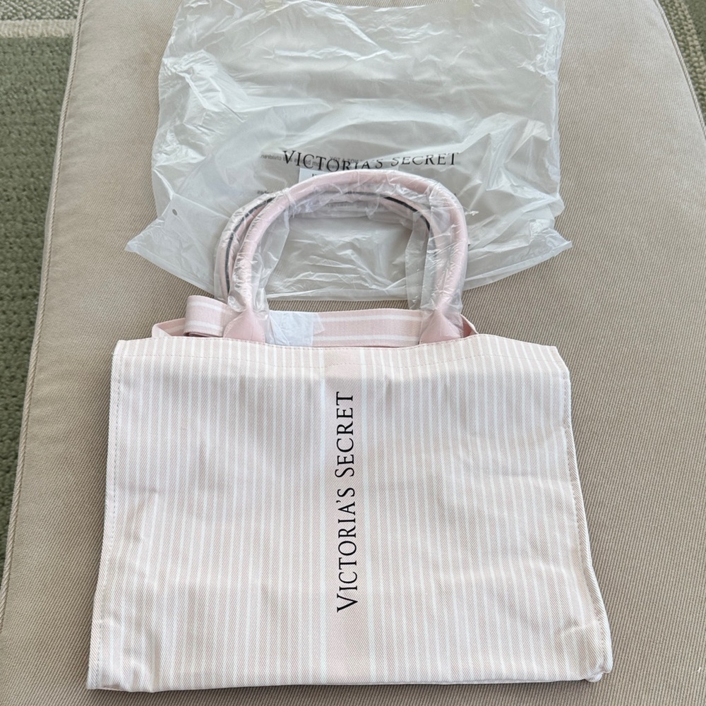 Victoria's Secret Soft Pink Striped Tote